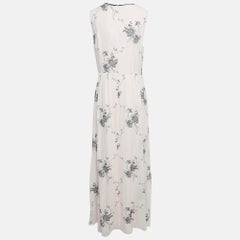 Max Mara Pink Embroidered Silk Sleeveless Maxi Dress L