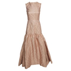 Robe de soirée Max Mara en jacquard de lurex rose S