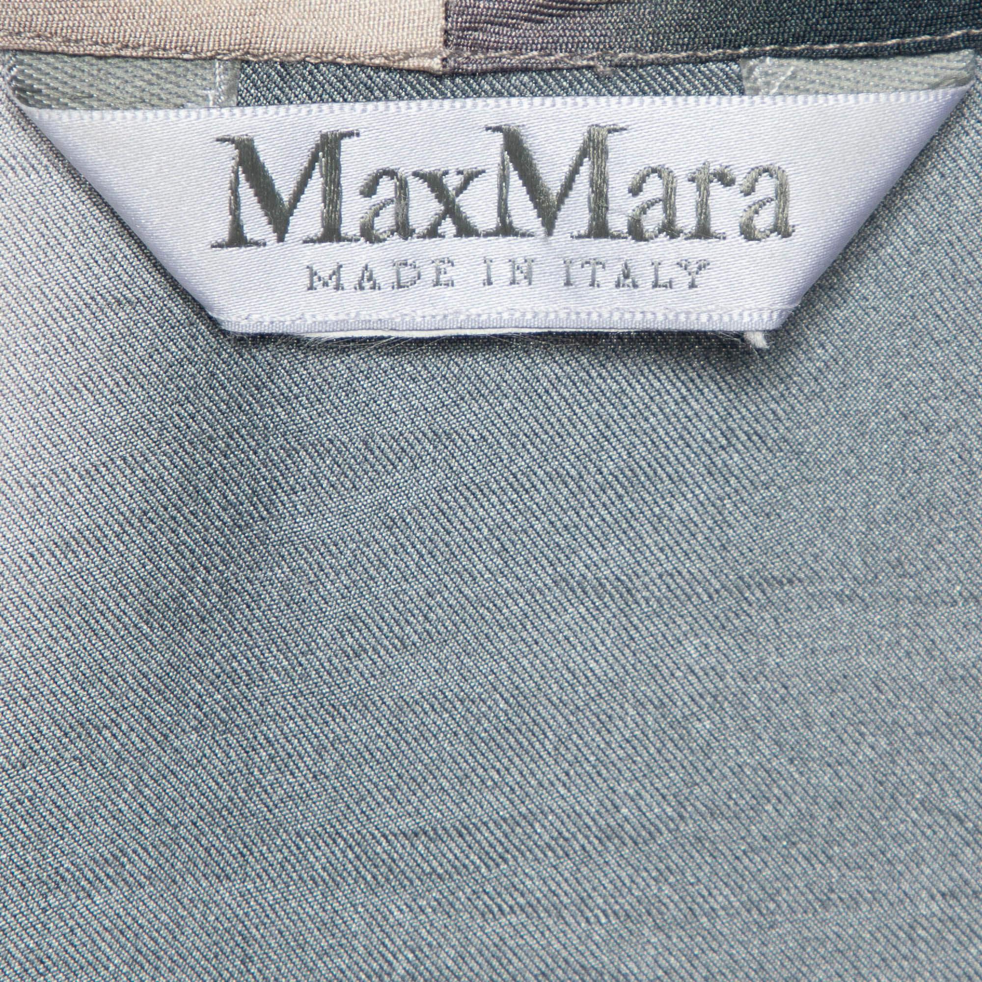Max Mara Purple Watercolor Print Silk Blouse M For Sale 1