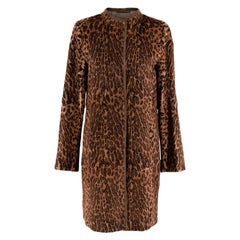 Max Mara Rabbit Fur Animal Print Coat - Size US 6