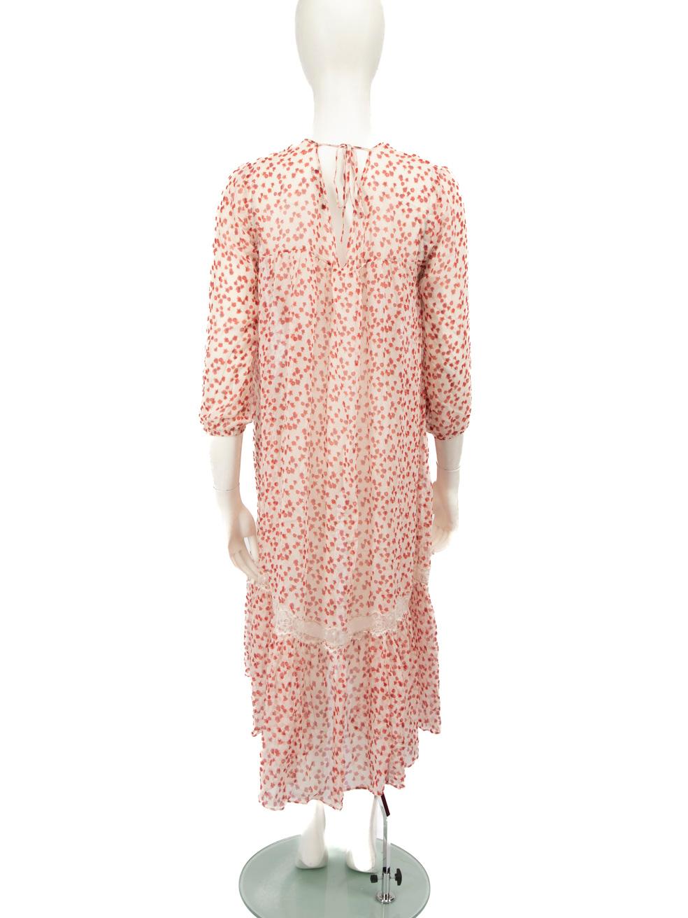 Beige Max Mara Red Floral See Through Dress Size M