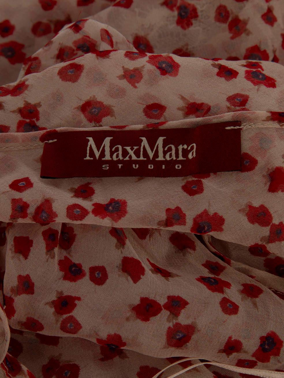 Max Mara Red Floral See Through Dress Size M 1