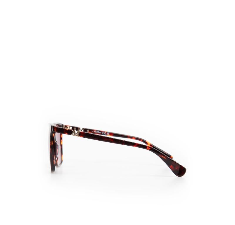  Max Mara - Lunettes de soleil havane rouge à monture carrée Pour femmes 