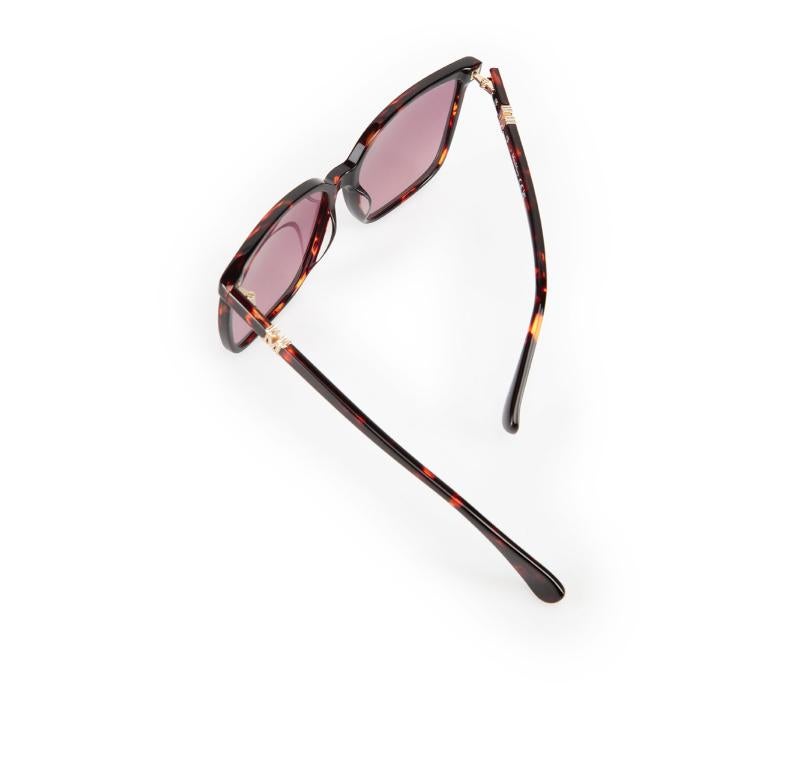 Max Mara - Lunettes de soleil havane rouge à monture carrée 1