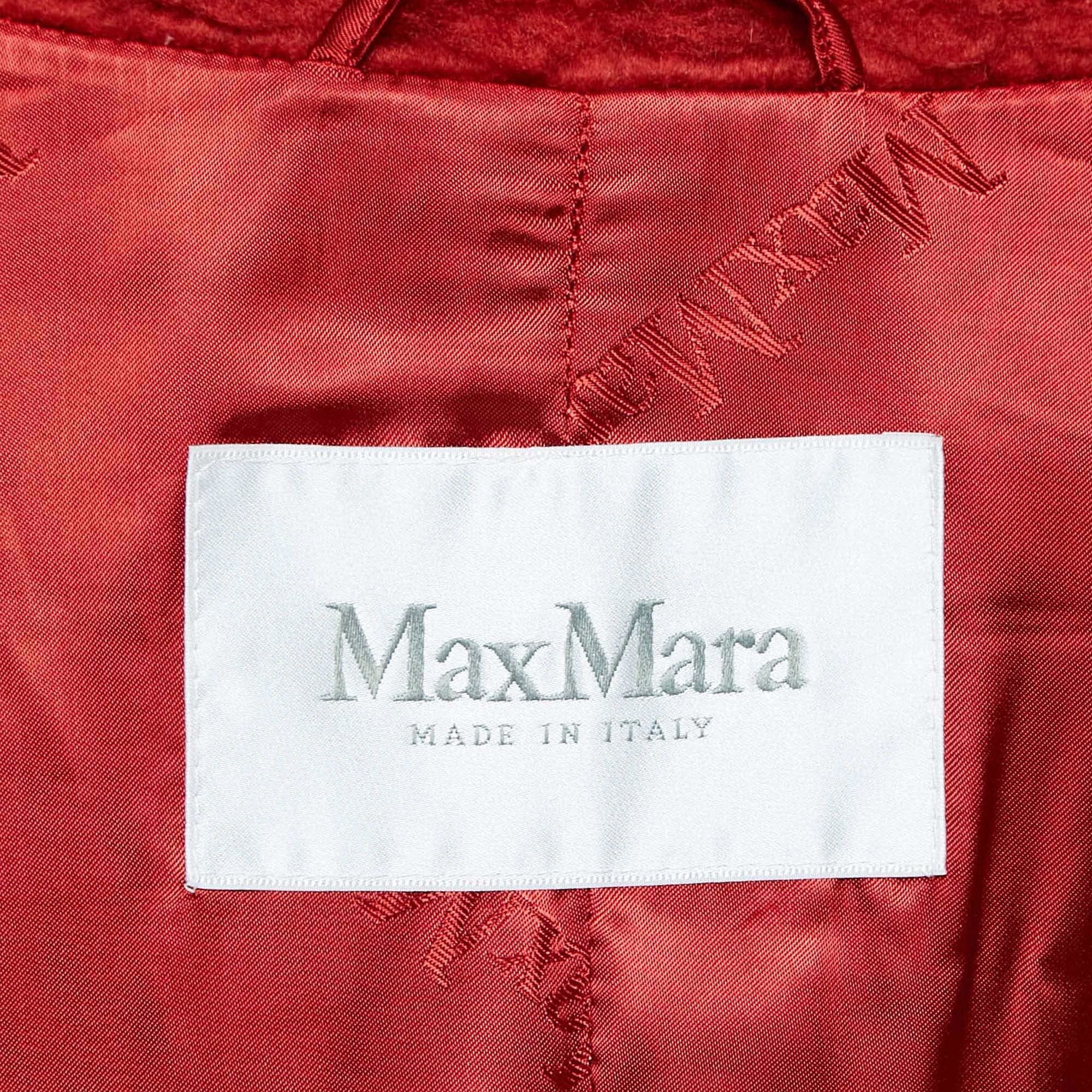 Women's Max Mara Red Teddy Bear Double Breasted Coat M