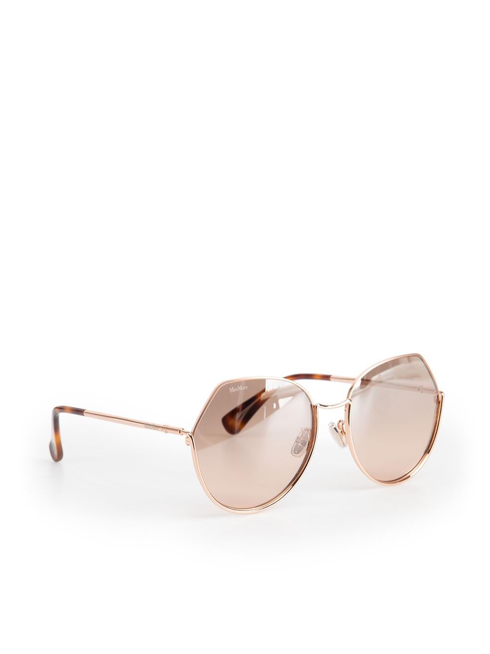 Max Mara Rose Gold Geometric Gradient Sunglasses In New Condition In London, GB