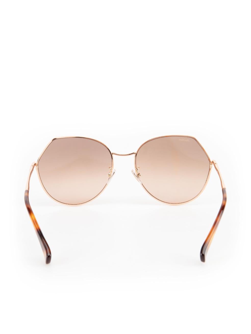 Women's Max Mara Rose Gold Geometric Gradient Sunglasses