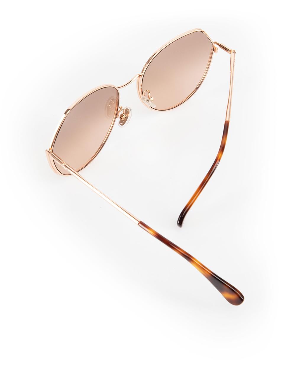 Max Mara Rose Gold Geometric Gradient Sunglasses 2