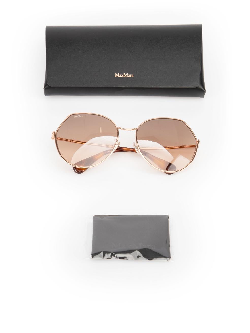 Max Mara Rose Gold Geometric Gradient Sunglasses 4