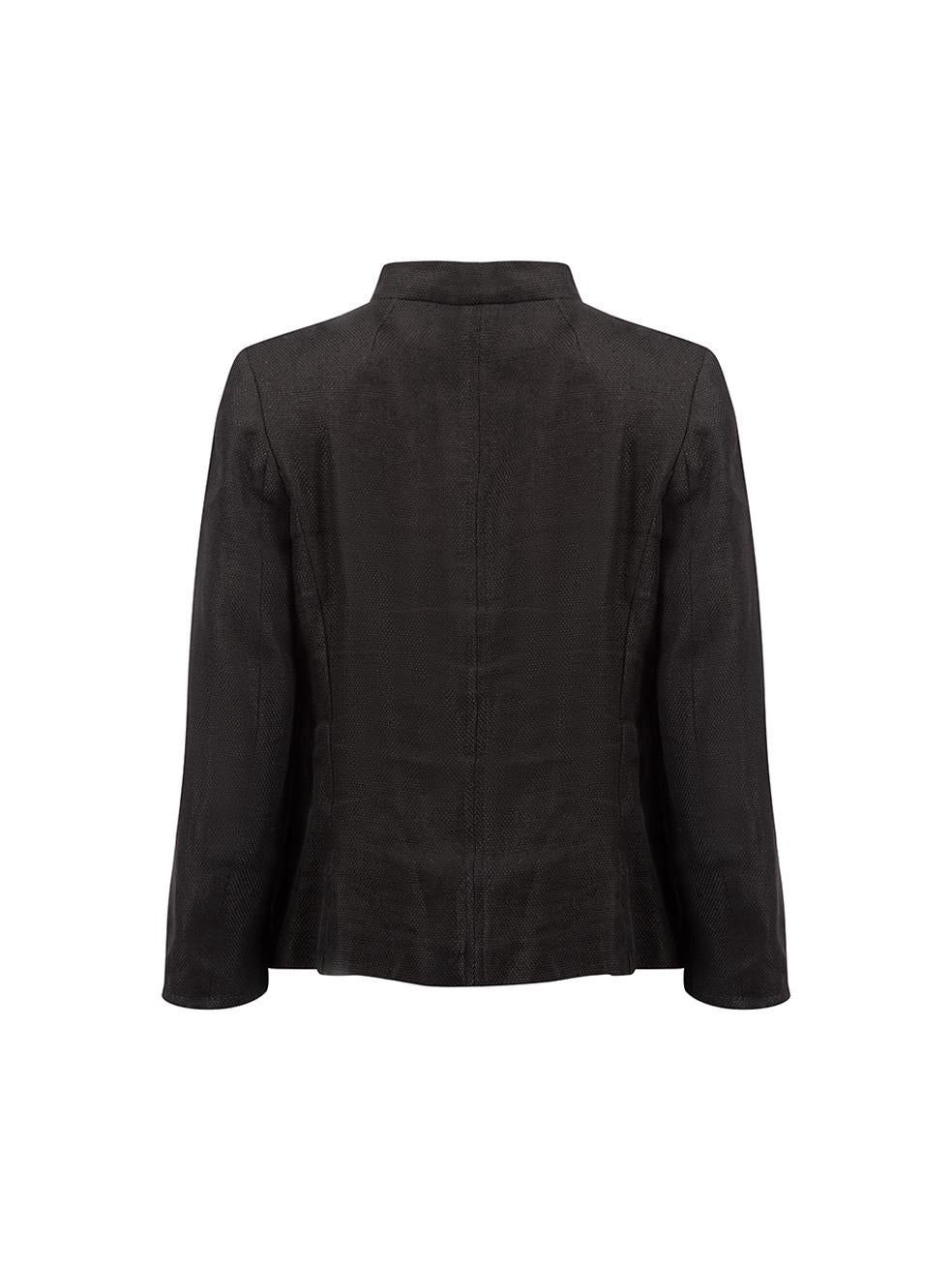 Max Mara S Max Mara Black Woven Button Down Jacket Size M In Good Condition For Sale In London, GB