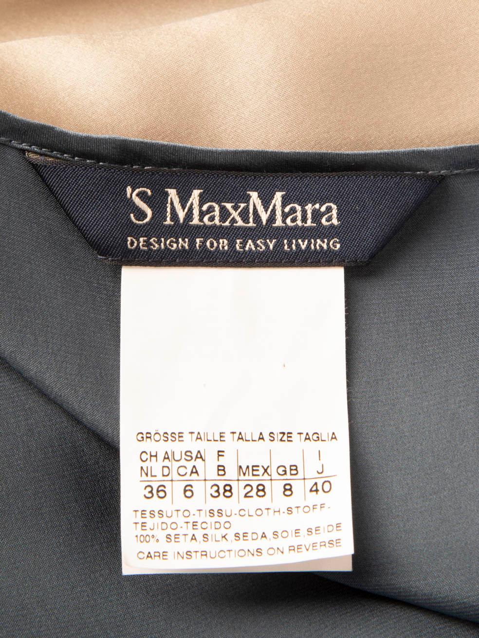 Max Mara 'S Max Mara Robe en soie bleu et beige Taille S Pour femmes en vente
