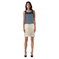 Max Mara 'S Max Mara Vestito in seta blu e beige taglia S
