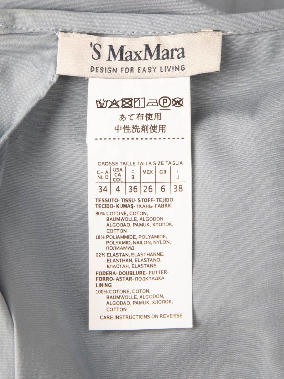 Max Mara 'S Max Mara Blau Fliege Midi-Kleid Größe XS im Angebot 1