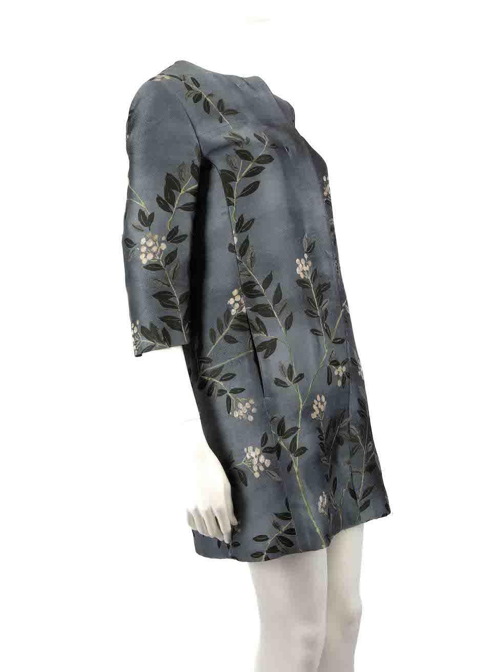CONDITION is Good. General wear to coat is evident. Moderate signs of wear to the front, back and sleeves with plucks and pulls to the weave on this used 'S Max Mara designer resale item.
  
  Details
  Blue
  Polyester
  Coat
  Jacquard floral