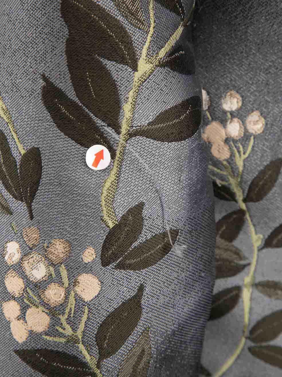Max Mara S Max Mara Blue Floral Jacquard Coat Size XXS 1
