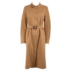 Max Mara S‚' Max Mara Brown Belted Midi Shirt Dress Size L