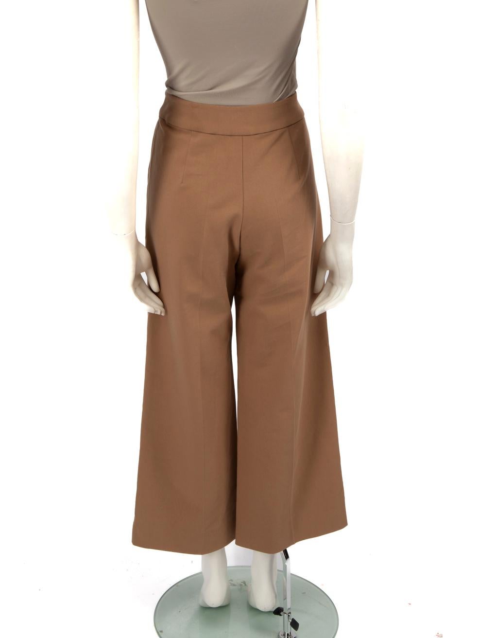 Max Mara 'S Max Mara Brown Straight Leg Trousers Size S In Good Condition For Sale In London, GB