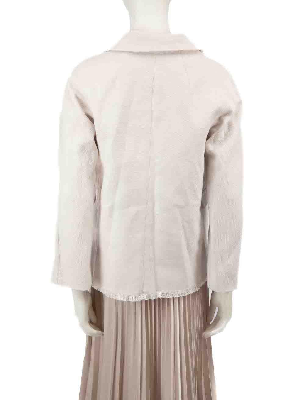 Beige Max Mara S Max Mara Ecru Single Breasted Blazer Size S