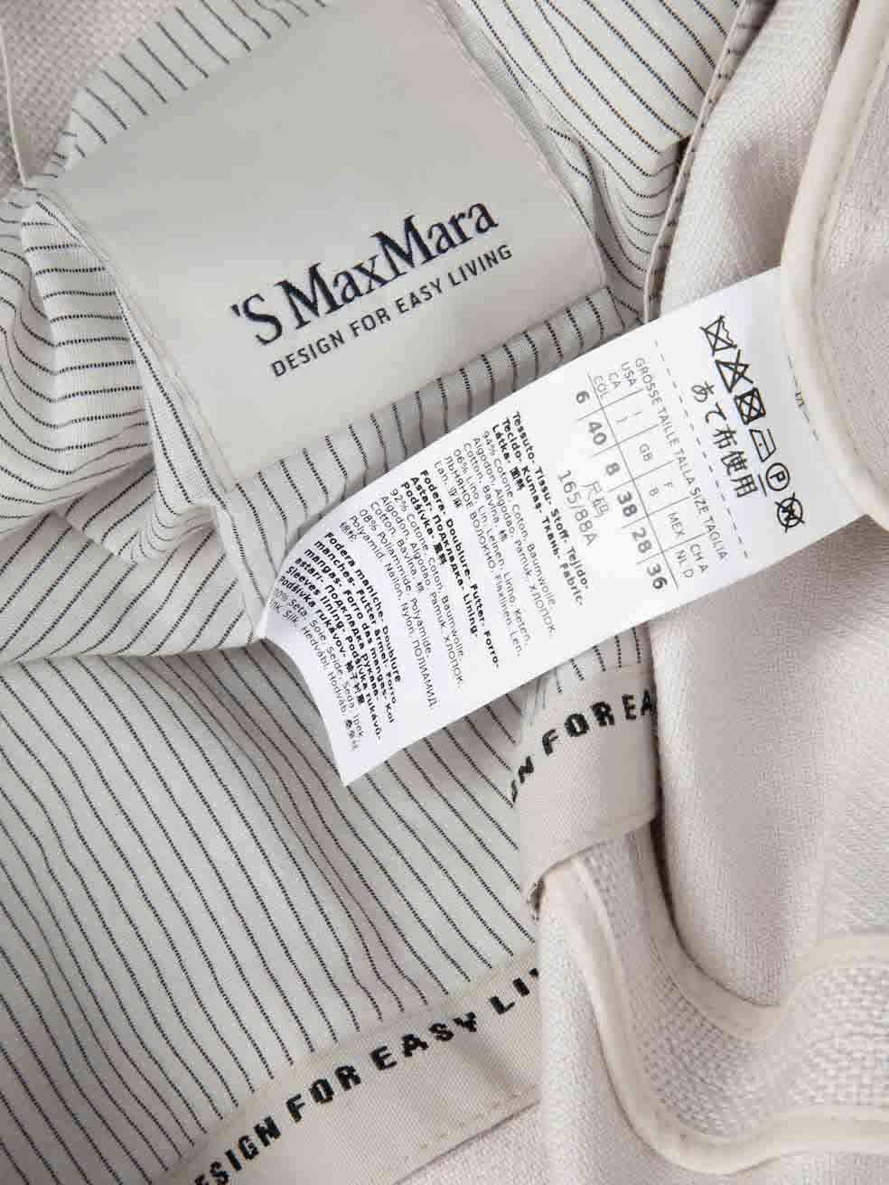 Max Mara 'S Max Mara Ecru Single Breasted Blazer Size S For Sale 1
