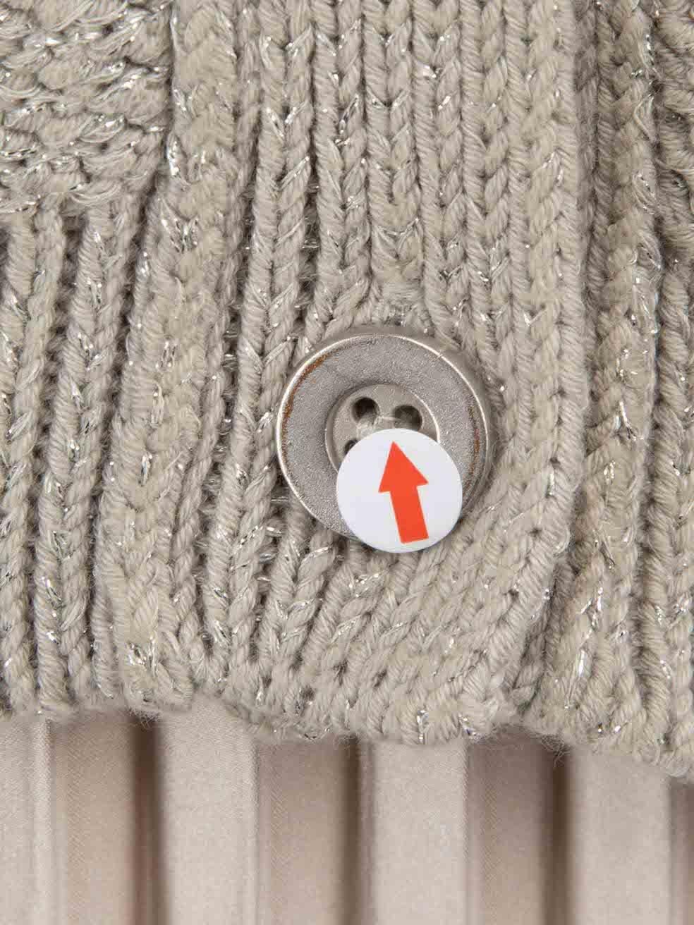 Max Mara 'S Max Mara Grey Knitted Belted Cardigan Size M 2