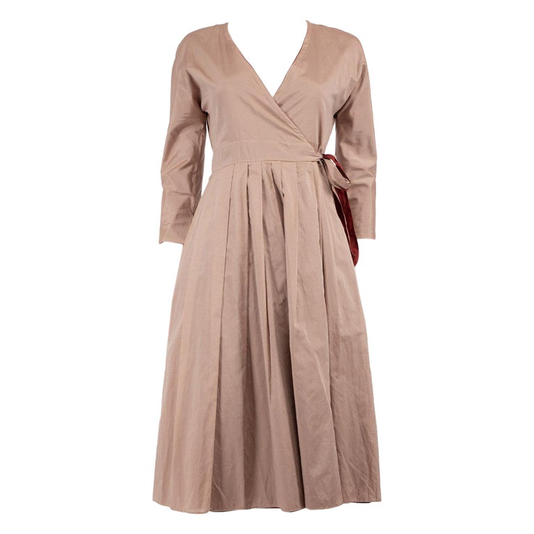 Max Mara S' Max Mara Pink Pleated Midi Wrap Dress Size XS For Sale at 1stDibs Max Mara S' Max Mara Pink Pleated Midi Wrap Dress Size XS For Sale at 1stDibs