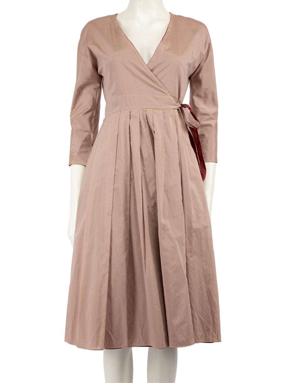 Robe portefeuille midi plissée rose Max Mara S' Max Mara Taille XS