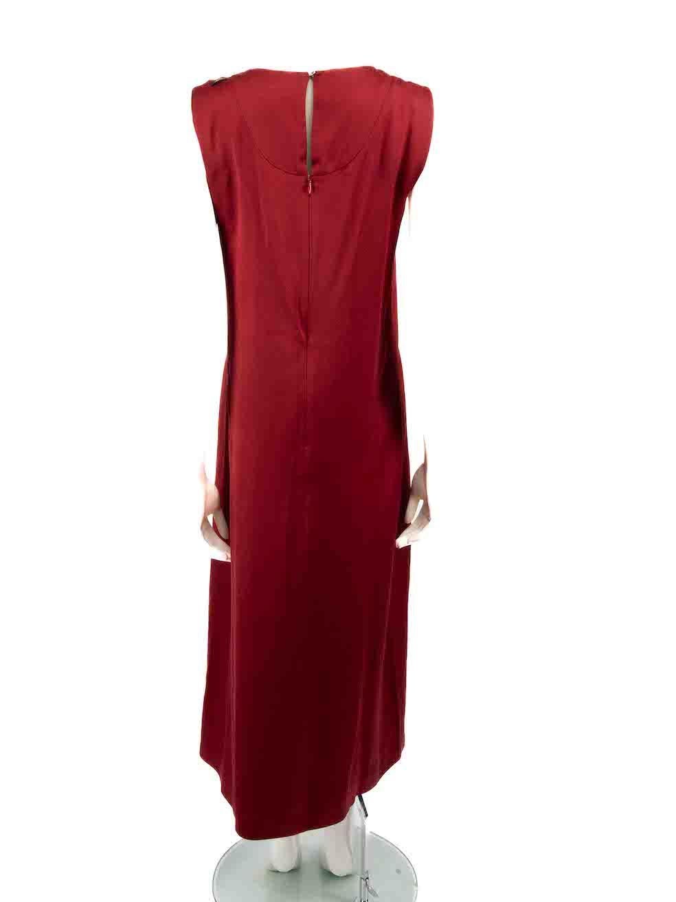 Max Mara S' Max Mara Red Sleeveless Midi Dress Size M In Good Condition For Sale In London, GB