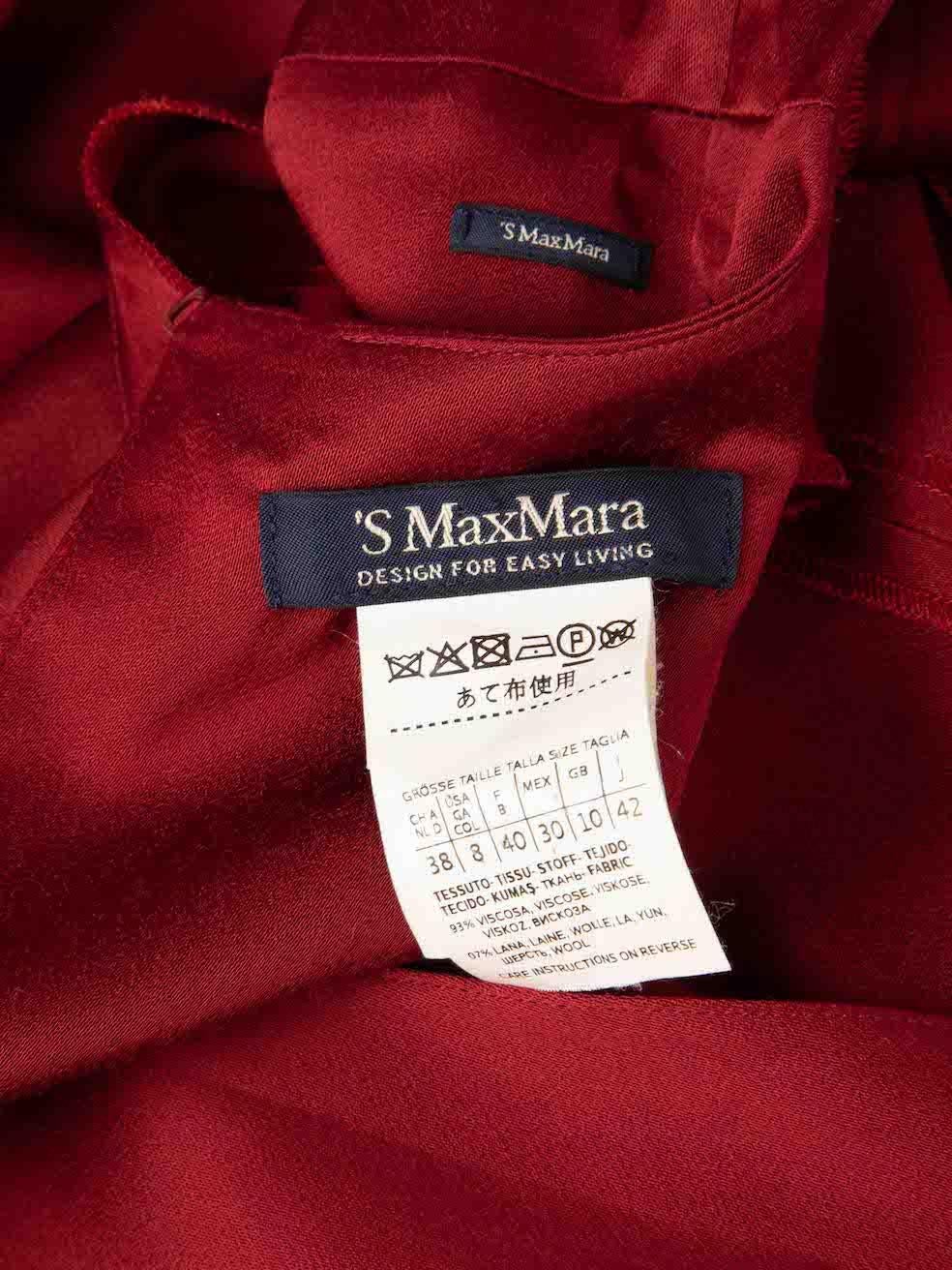Max Mara S' Max Mara Red Sleeveless Midi Dress Size M For Sale 1