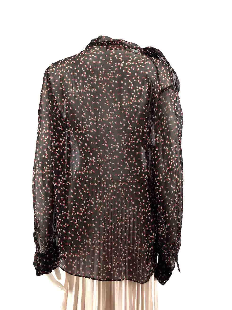 Nero Max Mara S' Max Mara Camicetta con stampa a stelle e fiori taglia M in vendita