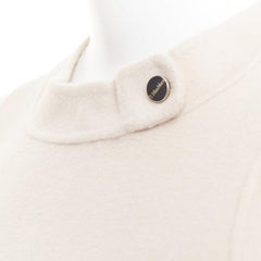 MAX MARA S' virgin wool angora snap button collar minimal shift dress IT34 XXS