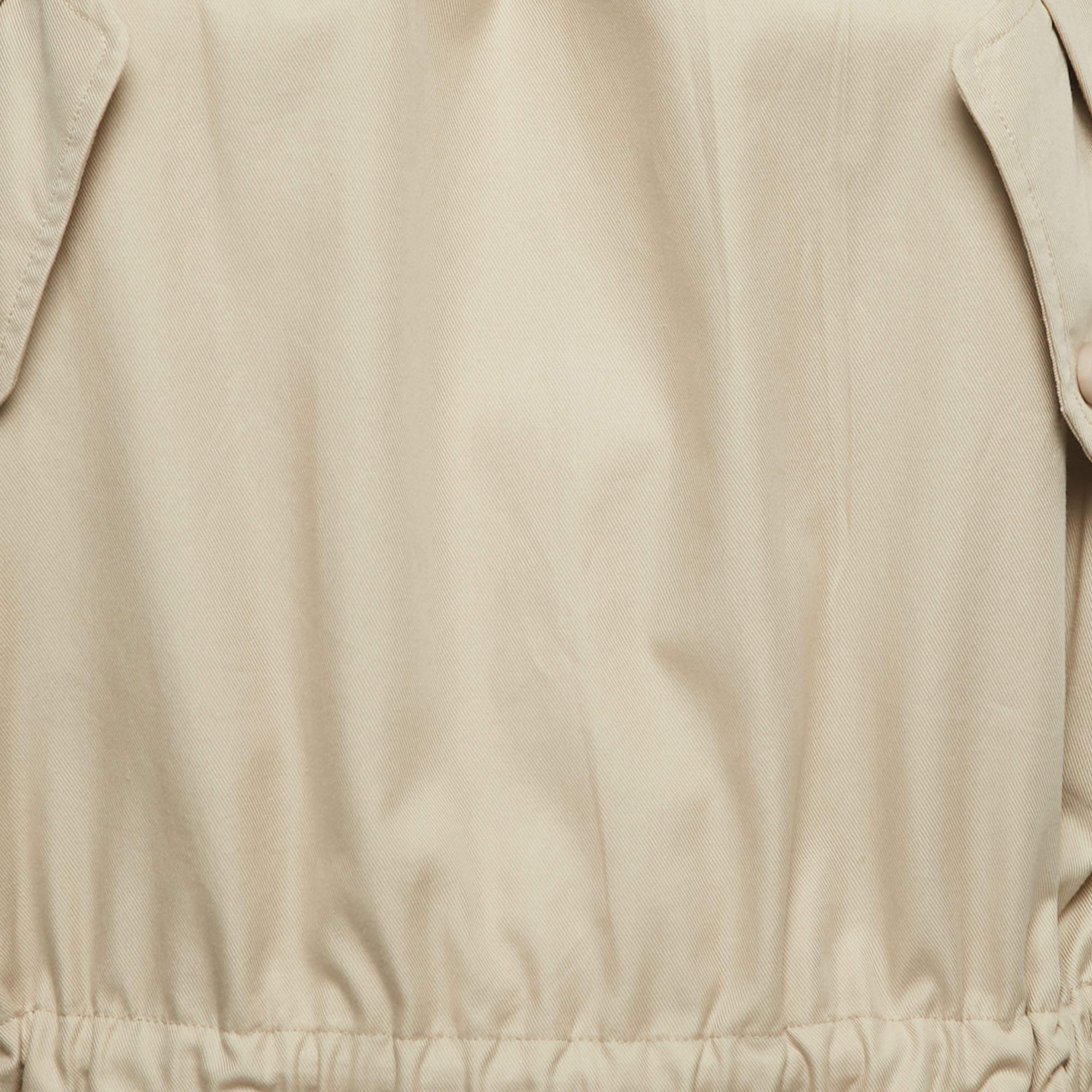 Max Mara Sfilata Beige Cotton Off Shoulder Pocket Detail Mini Dress S For Sale 2