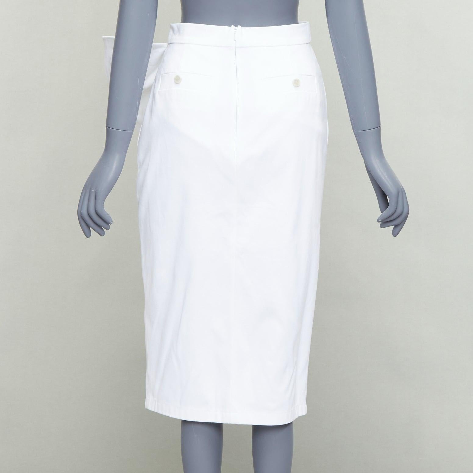 Women's MAX MARA SFILATA white cotton asymmetric ruffles button skirt IT36 XXS For Sale