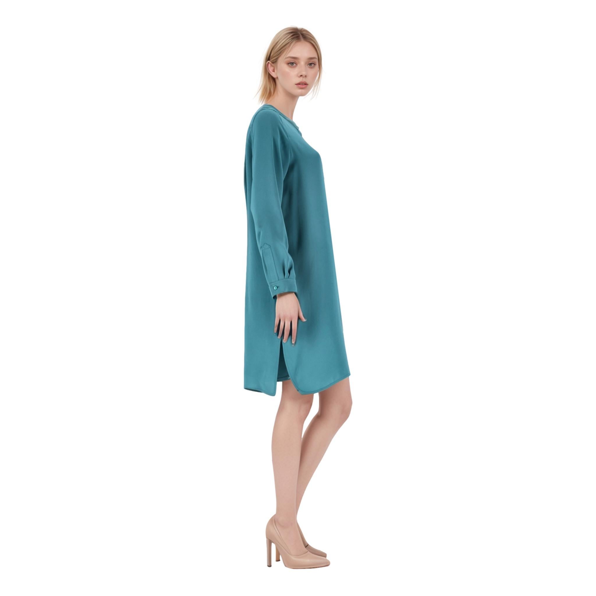 Max Mara Seidenkleid (Blau) im Angebot