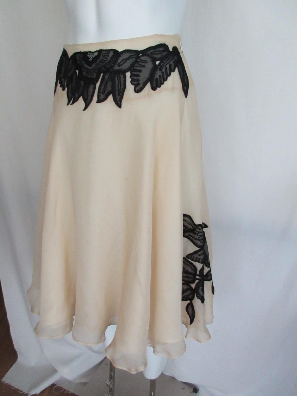 Max Mara Silk Flowers Skirt For Sale 2