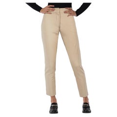 Max Mara Slim Fit Beige Trousers Size XXXS