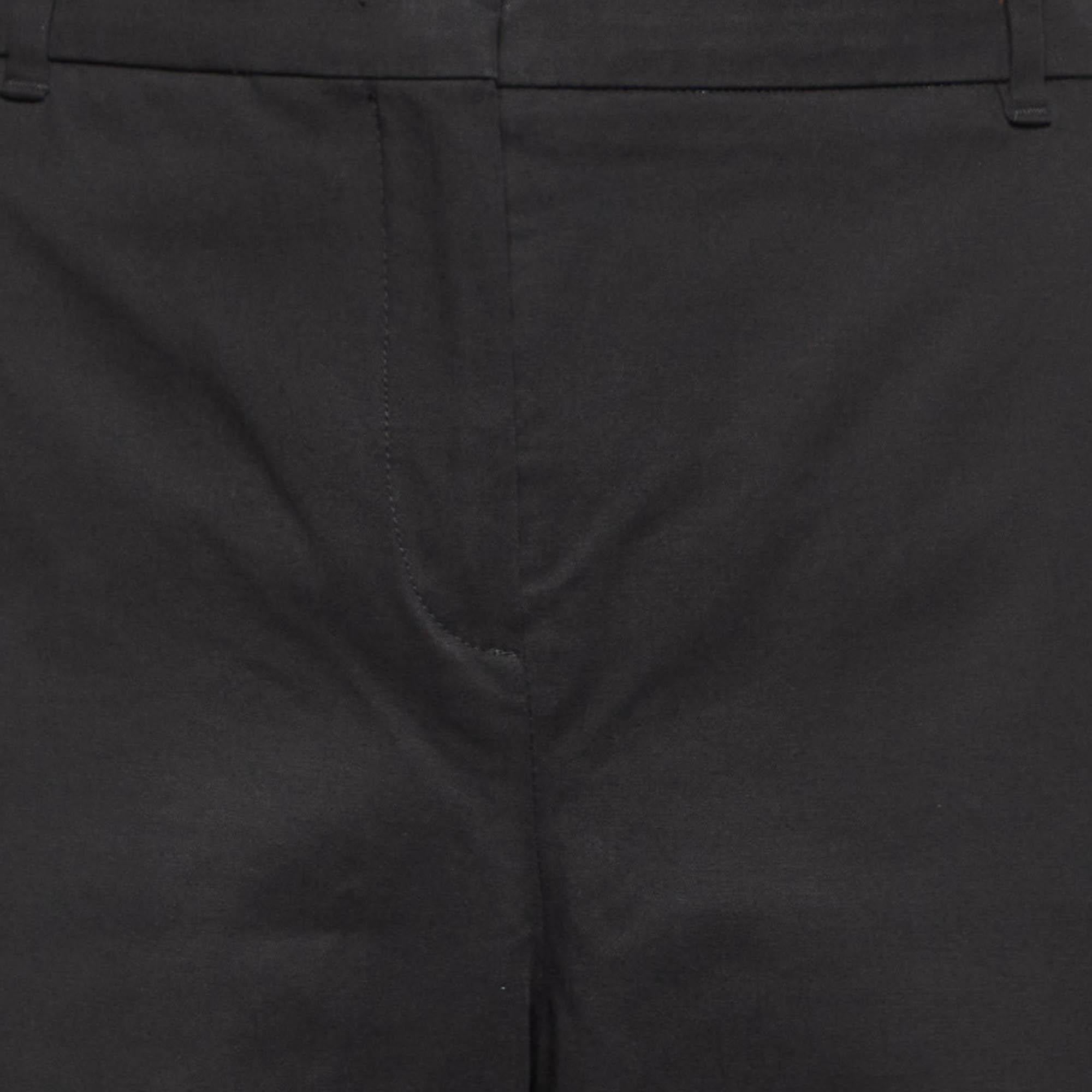 Maßgeschneiderte Max Mara Studio-Hose aus schwarzer Baumwolle XL (Schwarz) im Angebot