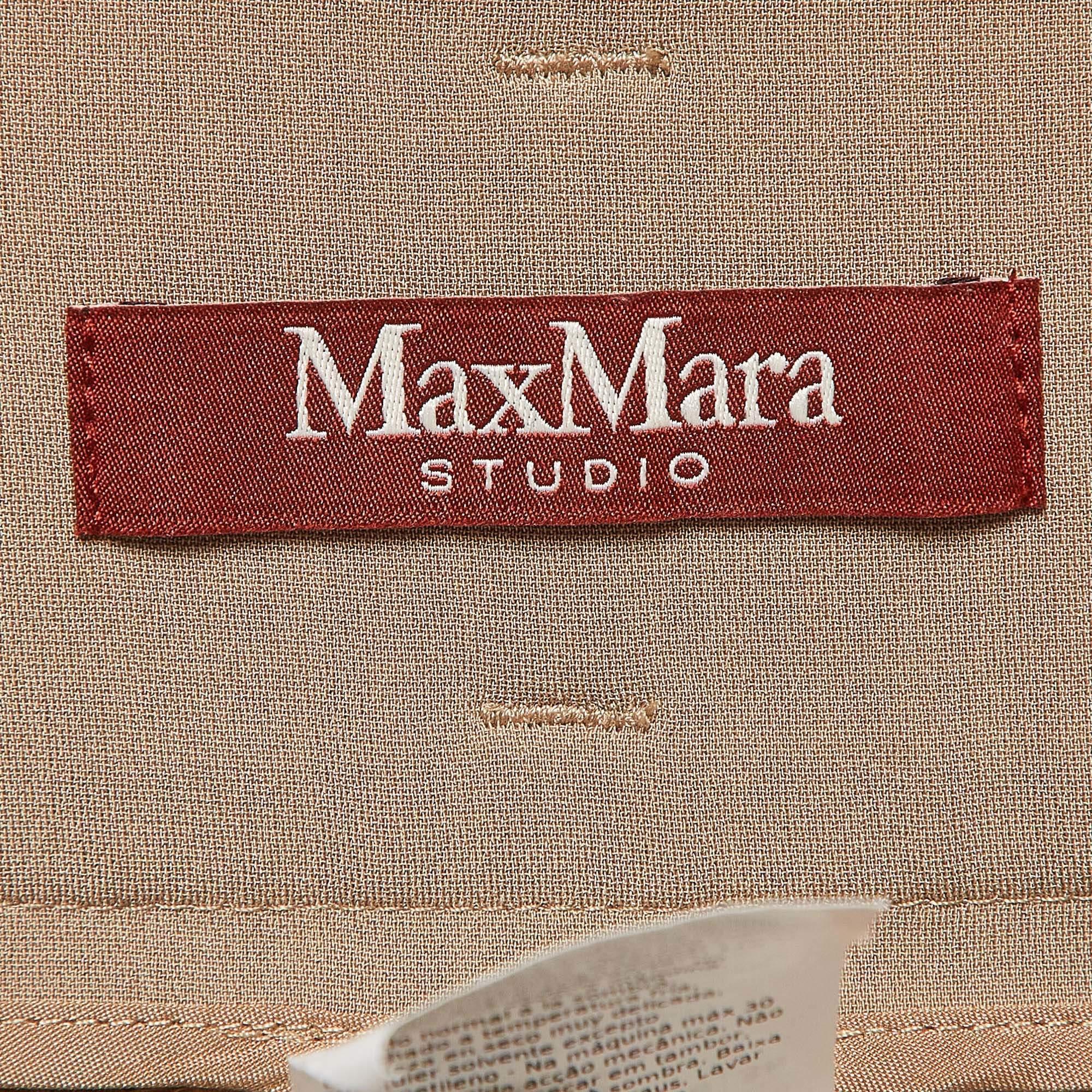 Women's Max Mara Studio Brown Crepe Trousers M For Sale