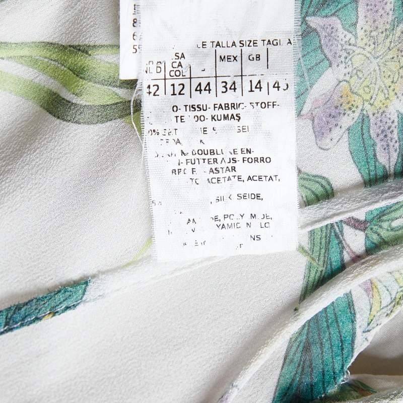 Women's Max Mara Studio Multicolor Floral Printed Silk Short Dress L For Sale