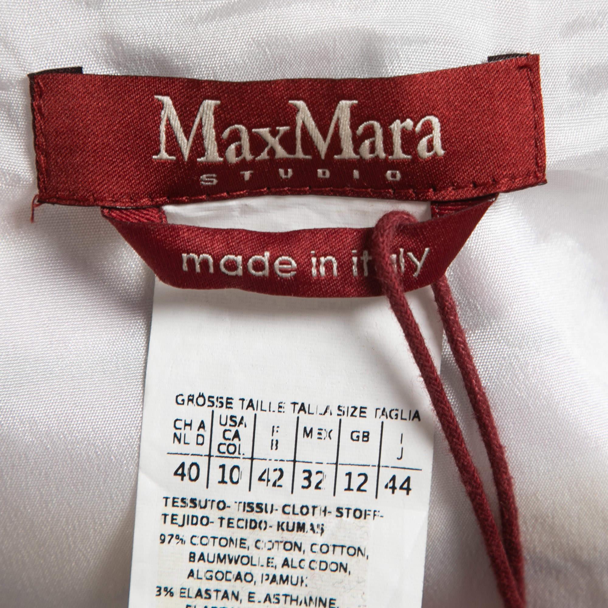 Beige Max Mara Studio Multicolor Printed Cotton Sleeveless Mini Dress M