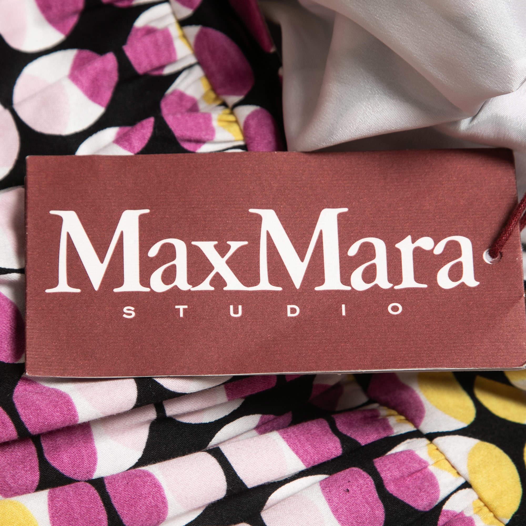 Max Mara Studio Multicolor Printed Cotton Sleeveless Mini Dress M In Excellent Condition In Dubai, Al Qouz 2