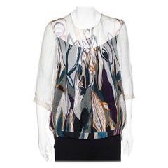 Max Mara Studio Multicolor Printed Silk Top L