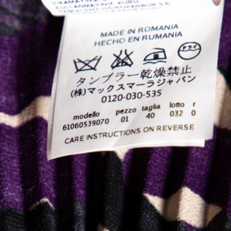 Max Mara Studio Mehrfarbiger bedruckter Georgette-Plissee-Rock S 1