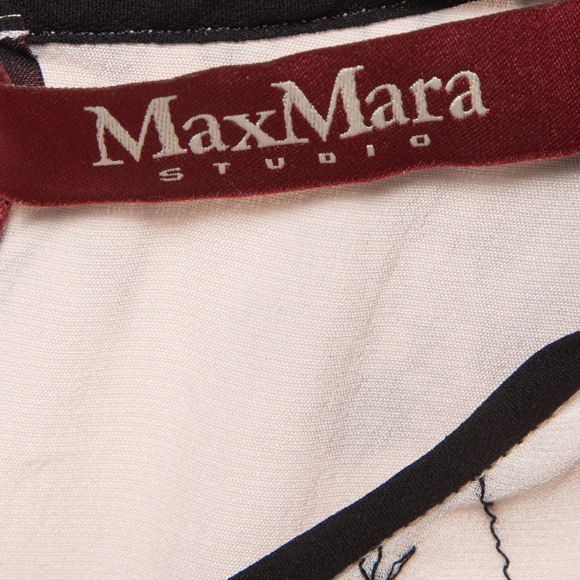 Max Mara Studio Theodor Kleid aus rosa Seide mit Blumenstickerei und Rüschendetails in Rosa, L im Angebot 1