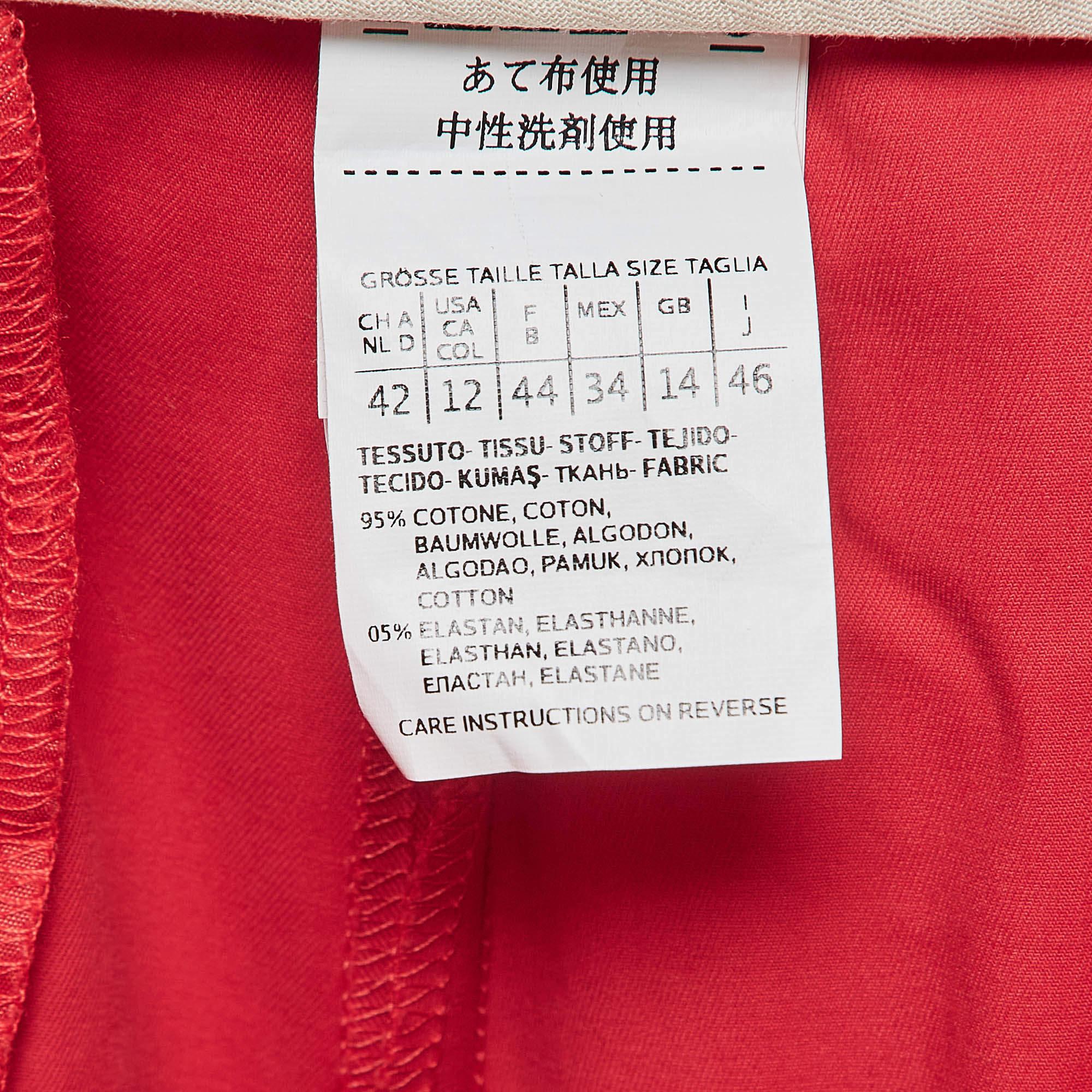Max Mara Studio Rote Gabardine-Hose, Regular Fit, L im Angebot 1