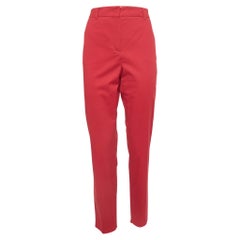 Max Mara Studio A Rosso Gabardine Pantaloni Regular Fit L.A. Studio