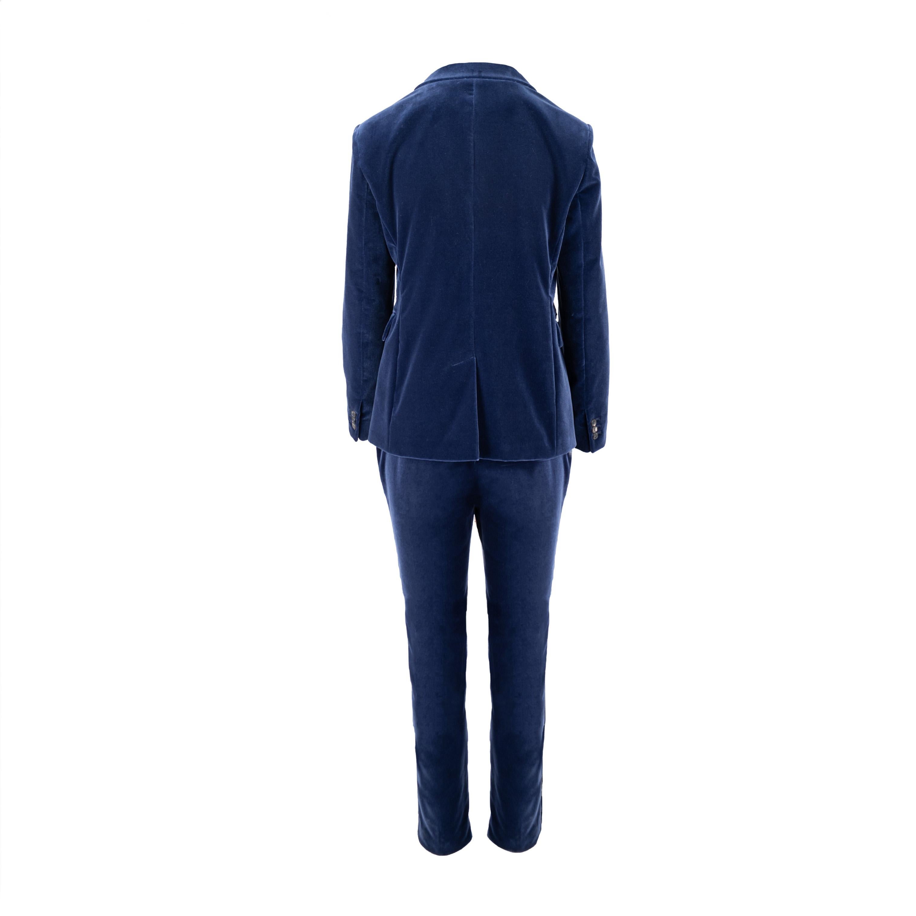 Black Max Mara Studio Velvet Suit For Sale
