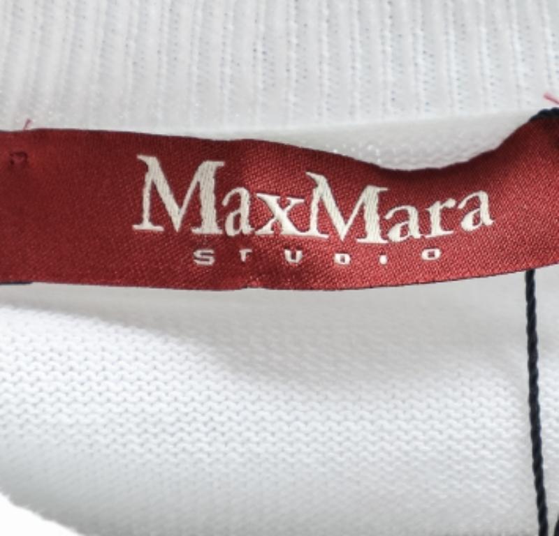 Max Mara Studio A. Bianco Cardigan traforato in maglia di cotone L.A. in vendita 2
