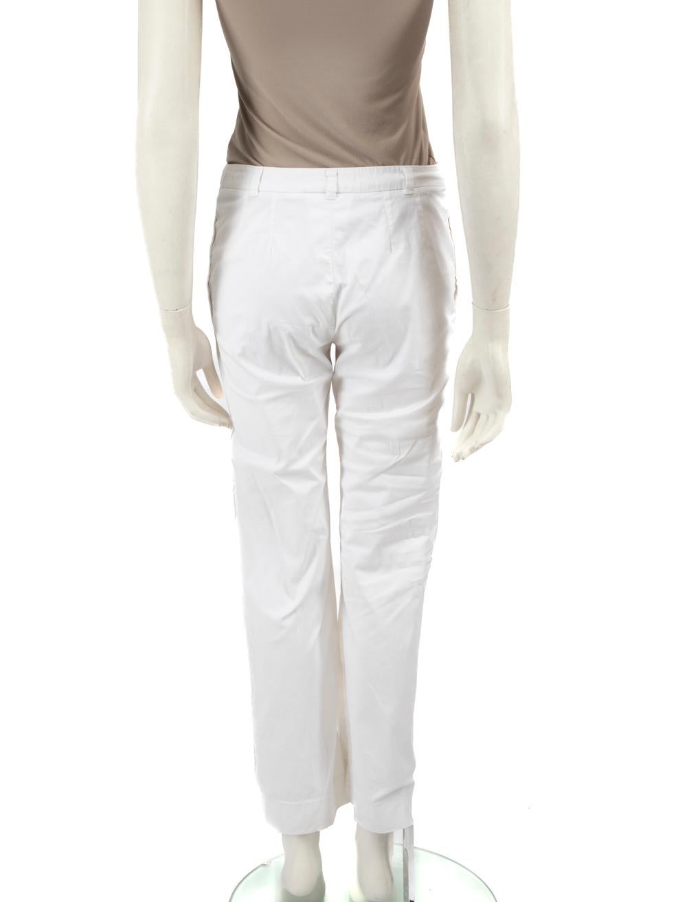 Gray Max Mara Studio White Straight Leg Trousers Size S
