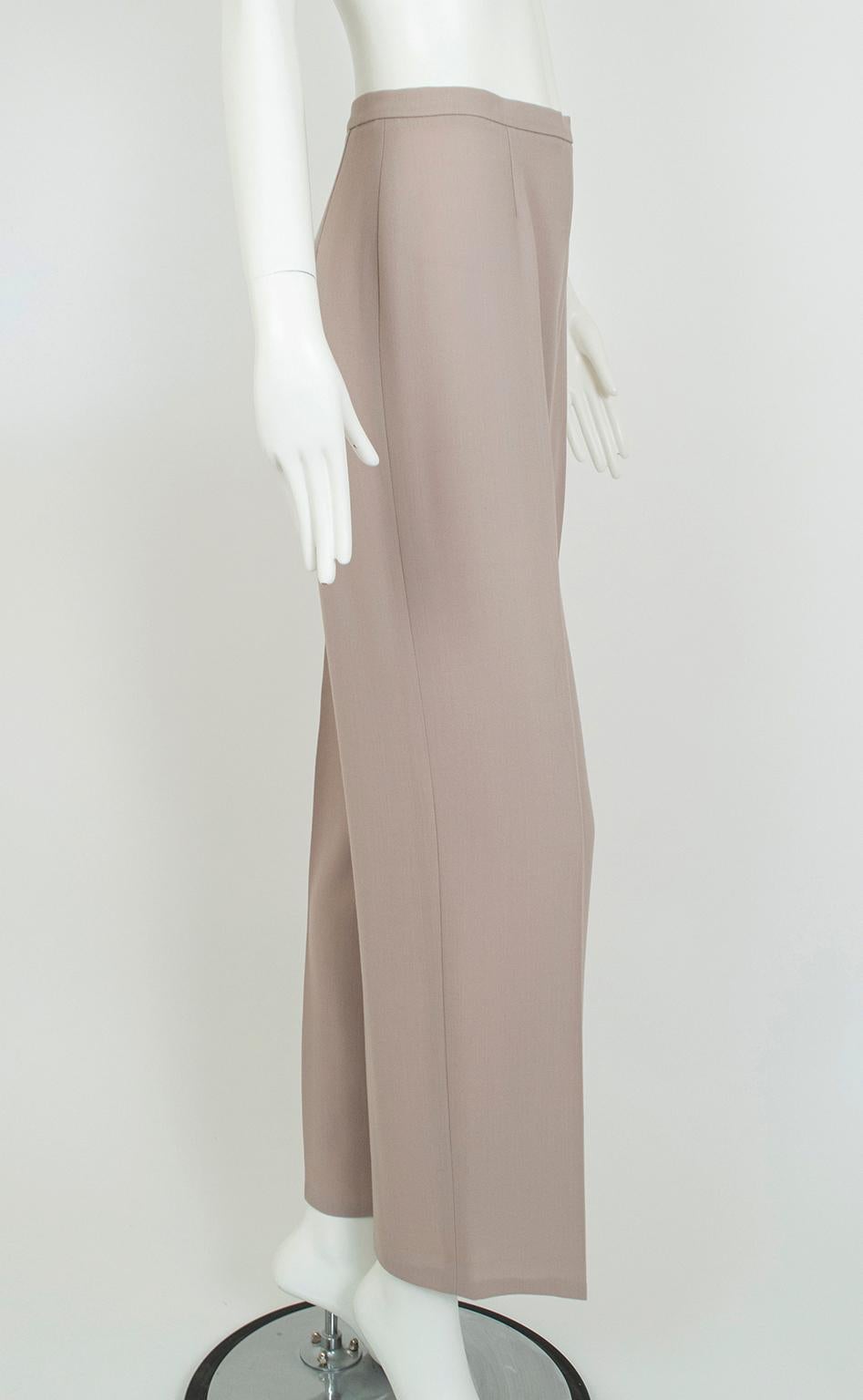 Max Mara - Tailleur in lana e crêpe di seta con cintura - 40-42, anni '90 in vendita 7