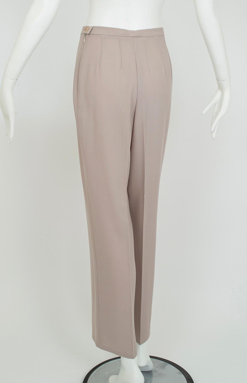 Max Mara - Tailleur in lana e crêpe di seta con cintura - 40-42, anni '90 in vendita 8